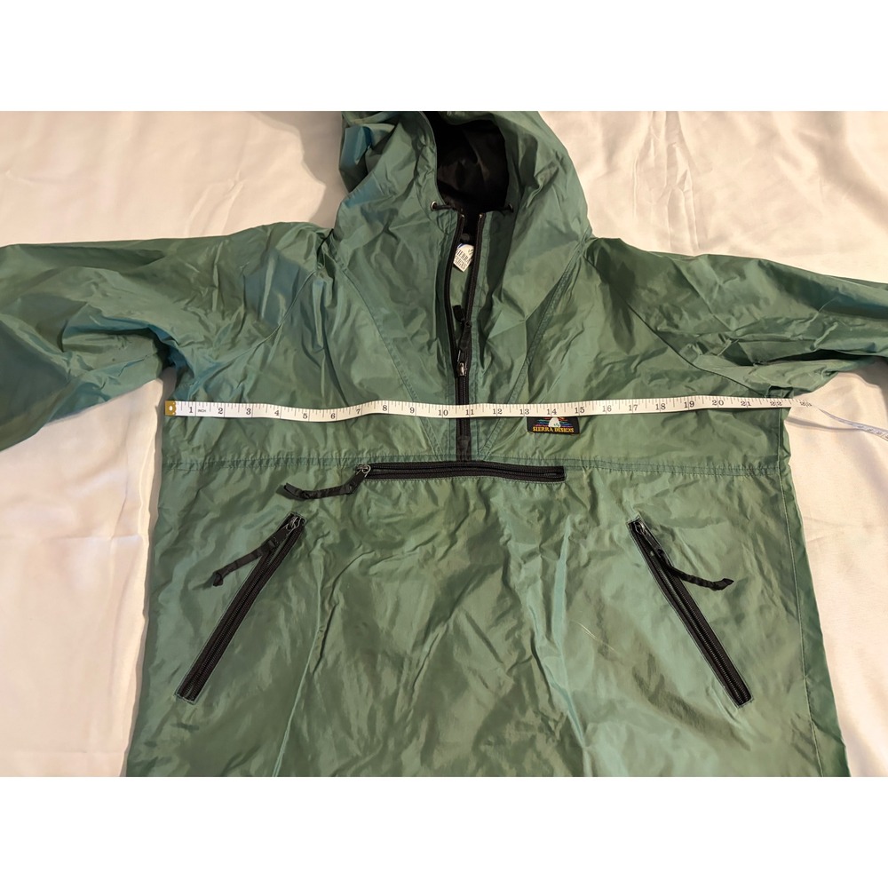 Sierra Designs Vintage Anorak Windbreaker Jacket Green Mens Half Zip Hooded - Picture 5 of 8